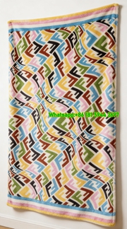 Fendi Multicolor Monogram Flannel Sofa Throw Blanket IMG_9441